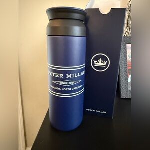 Peter Millar Navy Insulated Travel Bottle with White Logo